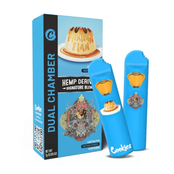 Vape THC Cookies Double Saveur + CBC | 2000MG | 🍮Mexican Flan & 🍇Cheetah Piss