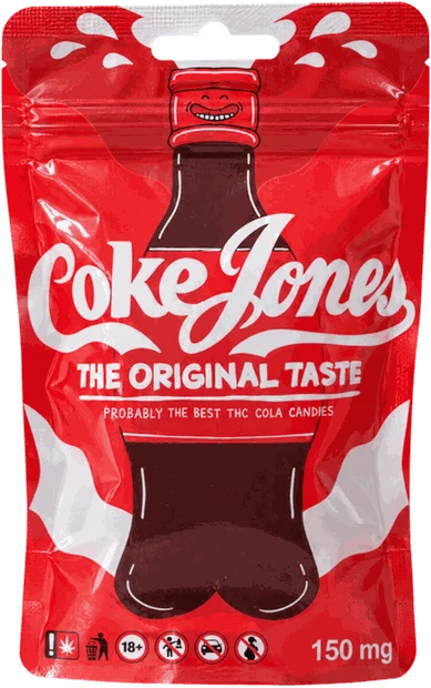 Sachet de bonbons Eddie Balls Cokejones 150 mg, pack rouge